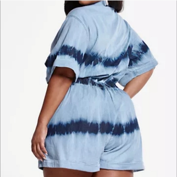 Fashion To Figure Indigo Tiedye Romper NEW - Picture 6 of 13